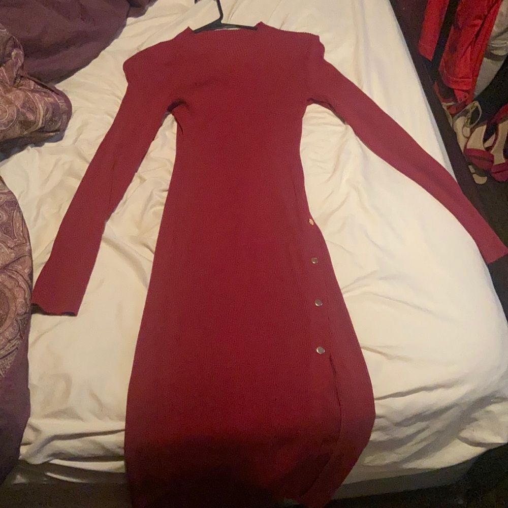 Long cut through leg dress